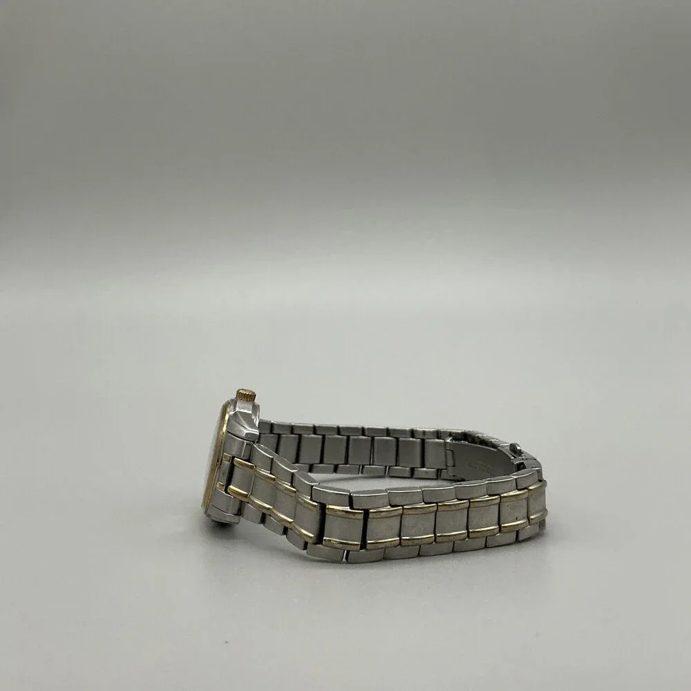 Bulova Womens Watch 26mm Silver Two Tone Date Stainless New Battery 7.75